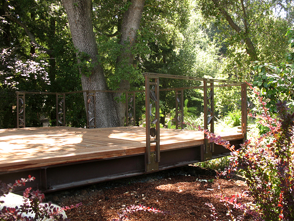 Craftsman Style Handrail with Leaf Posts